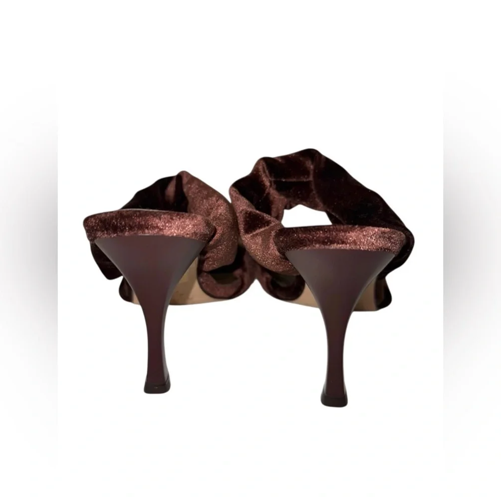 ALOHAS Twist Strap Mule in Velvet Coffee Size 39